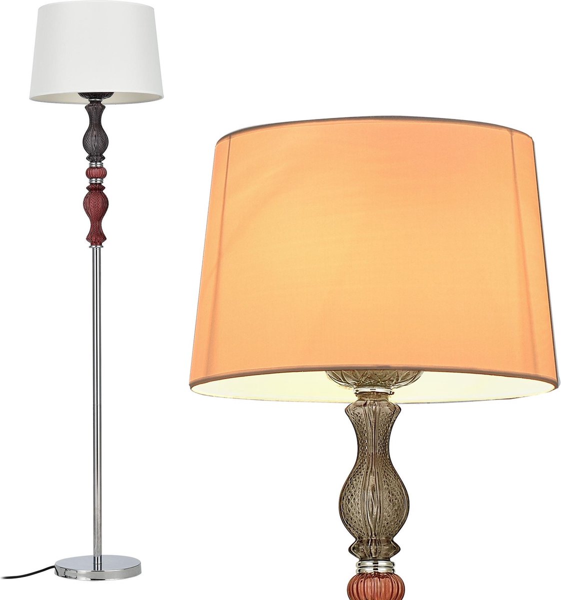 Klassieke vloerlamp - staande lamp - wit |
