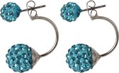 Fako Bijoux® - Oorbellen - Disco Dots - Dubbel - Turquoise