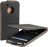MP Case zwart eco lederen flip case voor Motorola Moto G5 PLUS flip cover