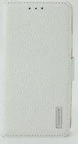 Premium Hoesje voor Huawei P8 Lite - Book Case - Ruw Leer Leren Lederen - geschikt voor pasjes - Wit