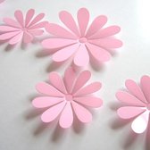 3D Bloemen - Muurdecoratie - 10 Blad Roze