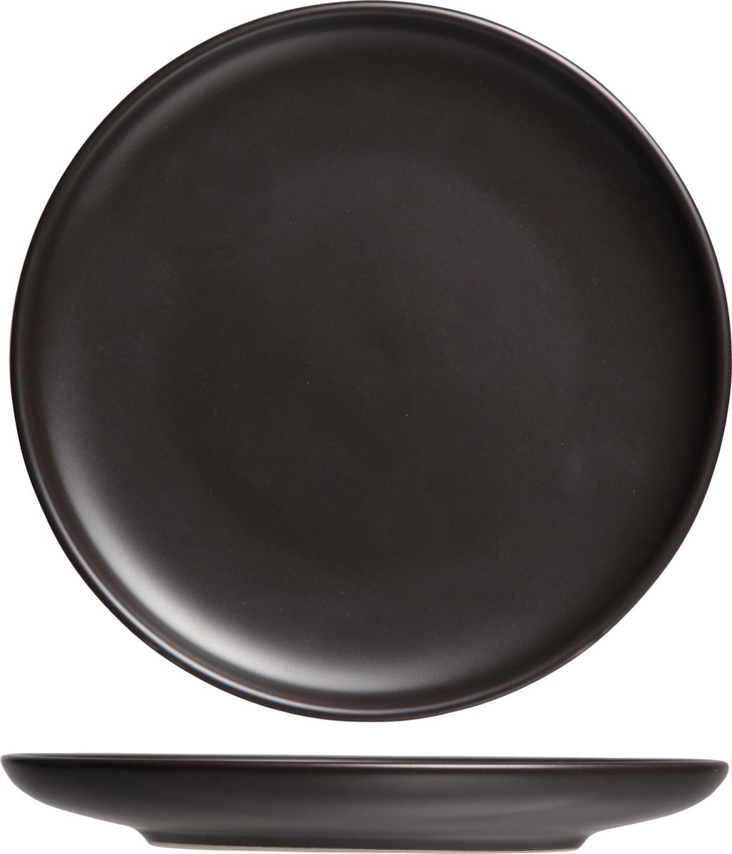 Cosy & Trendy Okinawa Plat Bord - Ø 19 cm x 1.8 cm - Zwart - Set-6