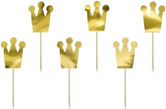 6x stuks Prinsessen kroontjes thema feest prikkertjes 12 cm -... | bol.com