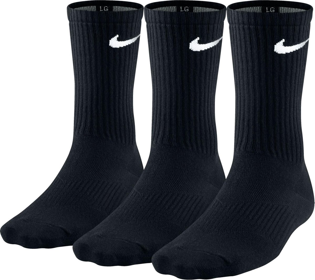 Nike Lightweight Sokken 3-Pack Large Zwart