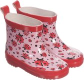 Playshoes - Regenlaarzen met halve schacht voor meisjes - Lieveheersbeestje - Roze - maat 21EU