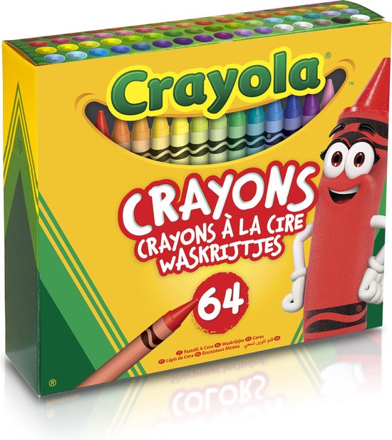 Crayola - Waskrijtjes - 64 Stuks - Inclusief Slijper -Voor Kinderen