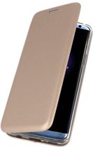 Slim Folio Case - Book Case Telefoonhoesje - Folio Flip Hoesje - Geschikt voor Samsung Galaxy S9 - Goud