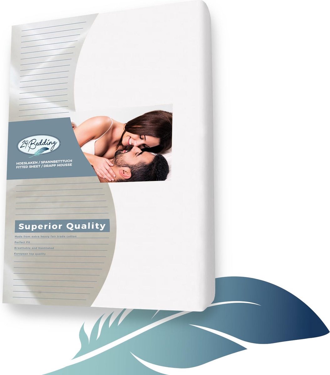24-Bedding Waterdicht Molton Topper Hoeslaken - Topdek Hoeslaken 90x200 cm Wit