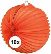 10x Lampionnen oranje 22 cm