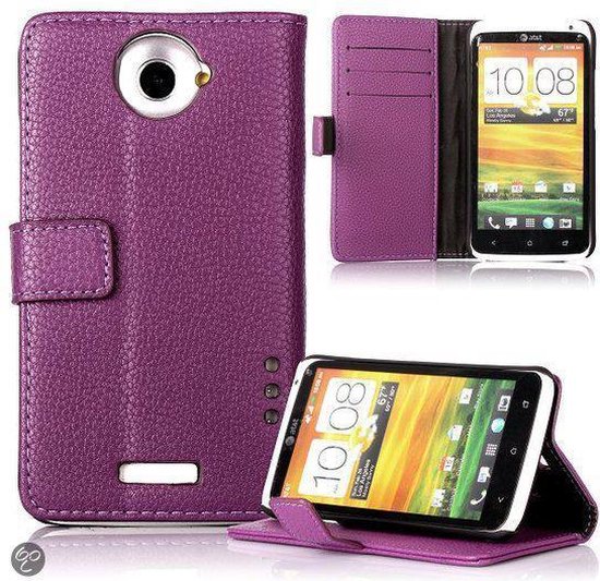 Omhoog gaan Bedreven Aanmoediging Portemonnee klap hoesje paars HTC One X (Plus) | bol.com