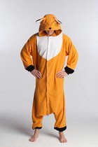 KIMU Onesie vos pak kostuum bruin - maat XL-XXL - vossenpak vossenjacht jumpsuit huispak