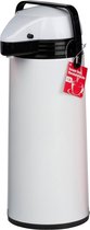 Thermosfles / Isoleerkan met drukknop en Schenktuit 1,9 Liter (wit)