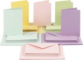 Kaarten En Enveloppen, 10,5x15 cm, 11,5x16,5 cm, Pastelkleuren, 50 Set