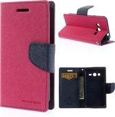 Samsung Galaxy Core 2 G355H Wallet Hoesje Roze/Blauw