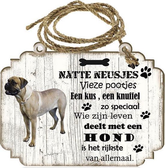 Spreukenbordje hond: Bullmastiff
