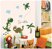 Vrolijke Premium Prachtige Muursticker Dinosaurussen Maat M – Muurdecoratie / Kinderkamer