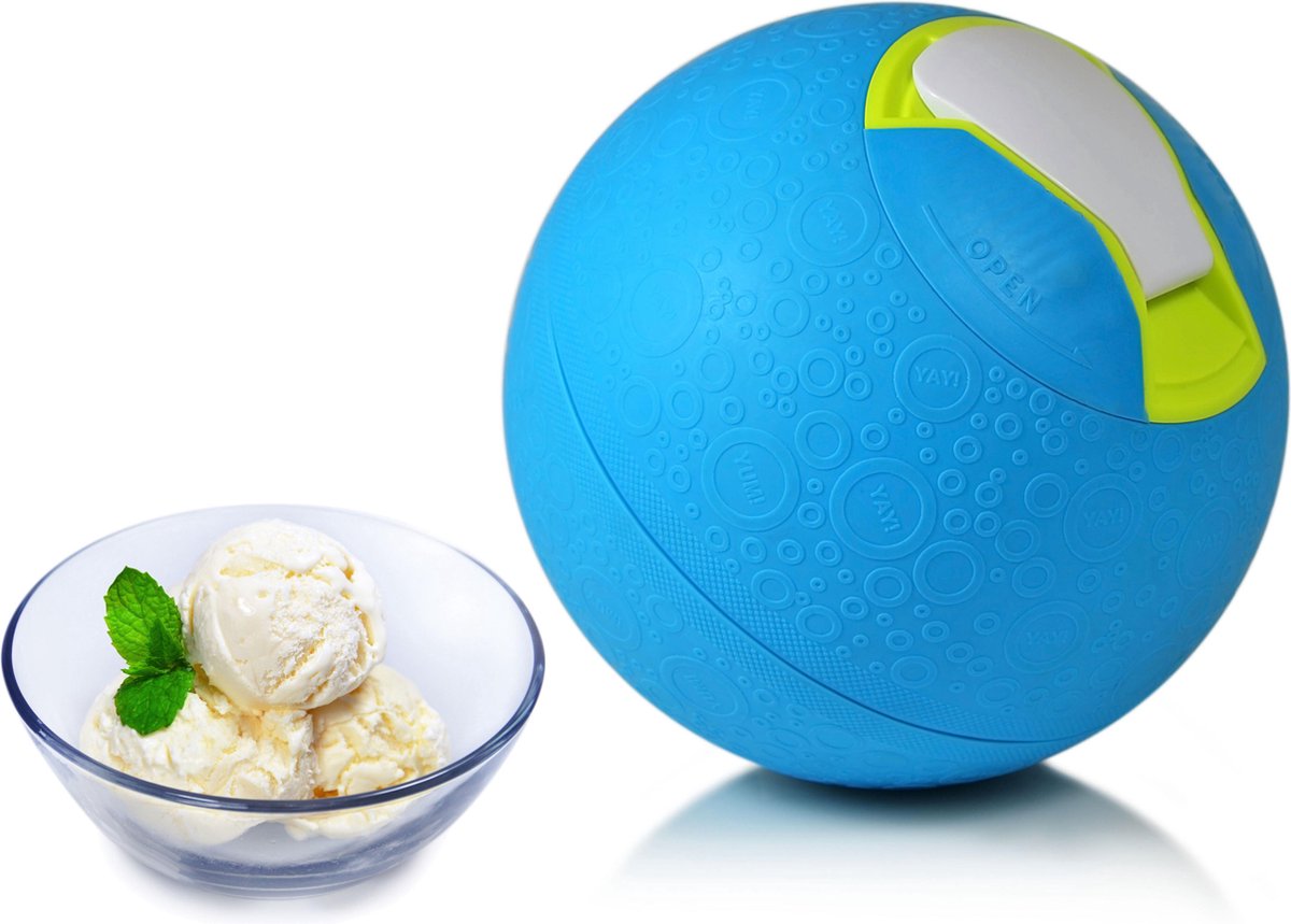 YayLabs SoftShell Ice Cream Ball Blue Zelf ijs maken op een