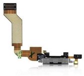 Laad Connector/Microfoon Flex Kabel - Telefoon Reparatie Onderdeel - Geschikt voor iPhone 4S - Zwart