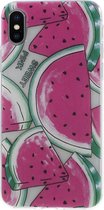 Shop4 - iPhone Xs Hoesje - Zachte Back Case Watermeloenen