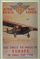 KLM Royal Dutch Air Lines reclame KLM reclamebord 20x30 cm