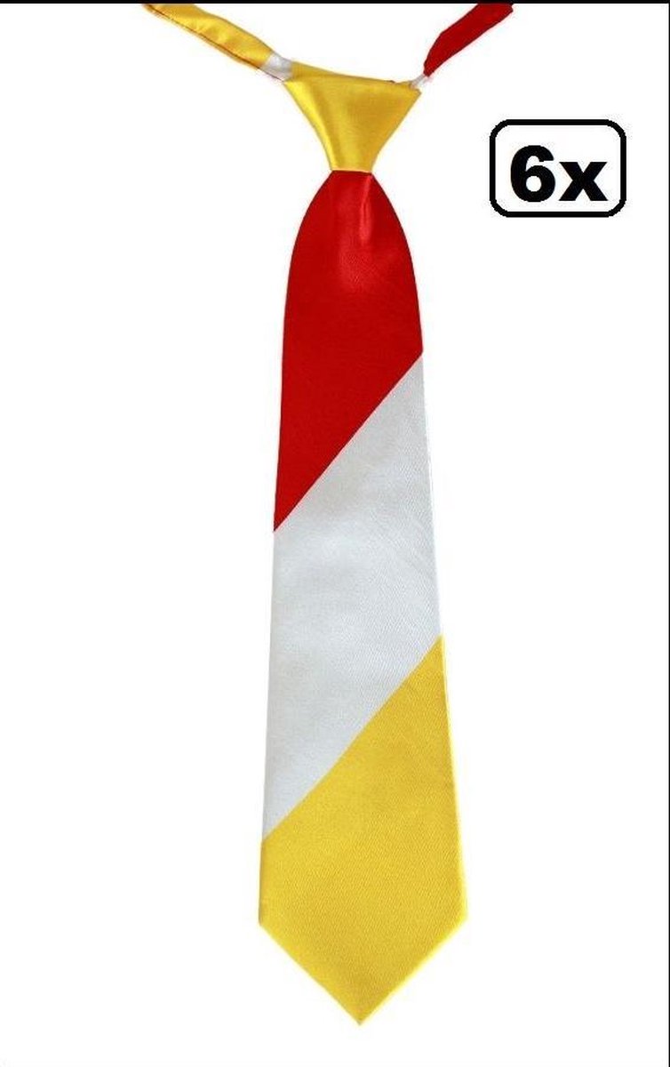 6x Cravate rouge / blanc / jaune | bol.com