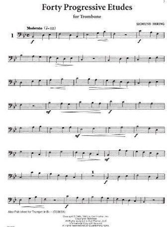 40 Progressive Etudes for Trombone, Sigmund Hering | 9780825884320 | Boeken | bol