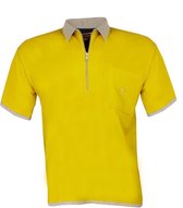 Heren Jaren 50 Vintage look polo shirt met korte rits in een Oker Gele kleur PSH5046P-A Maat XL