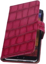 Glans Croco Bookstyle Wallet Case Hoesjes voor Galaxy Note 3 N9000 Rood