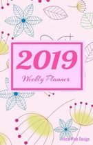 2019 Weekly Planner Floral Pink Design