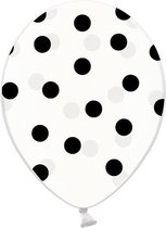 Partydeco - Ballonnen Clear dots zwart 10 stuks
