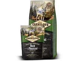 Carnilove Adult granenvrij hondenvoer Eend & Fazant 12kg met 70% vlees 12 kg + 1,5 kg gratis