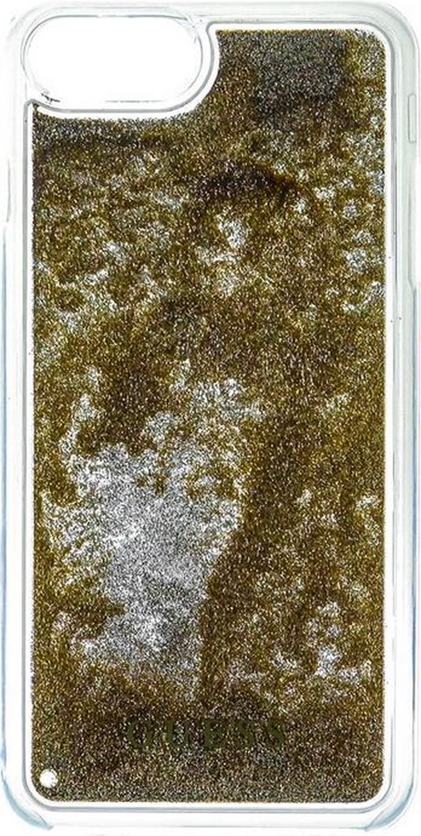 Guess Liquid Glitter Triangle Hard Case voor Apple iPhone 7 (4.7") - Goud