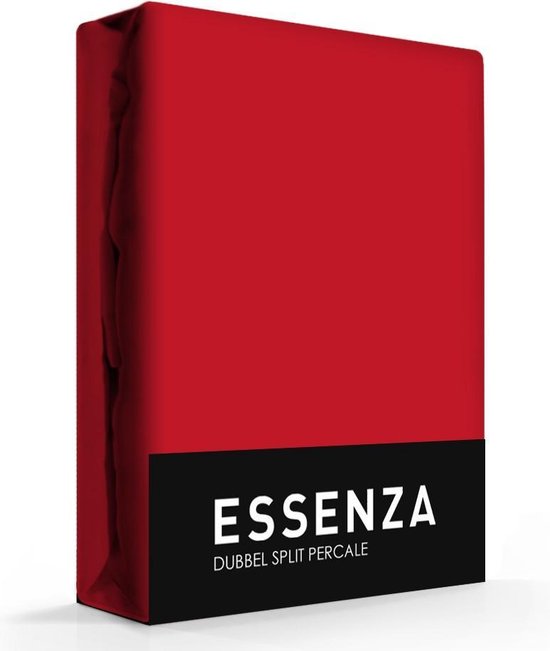 Essenza Double de Séparation Hoeslaken Premium percale rouge 180 x 200 cm