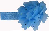 Jessidress Haarband Baby Haarbandje Hoofdband met bloem - Blauw