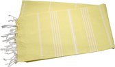 Arowell Premium Pestemal - Fouta - Hamamdoek - Hammamdoek - Lichtgeel - 180 x 100 cm