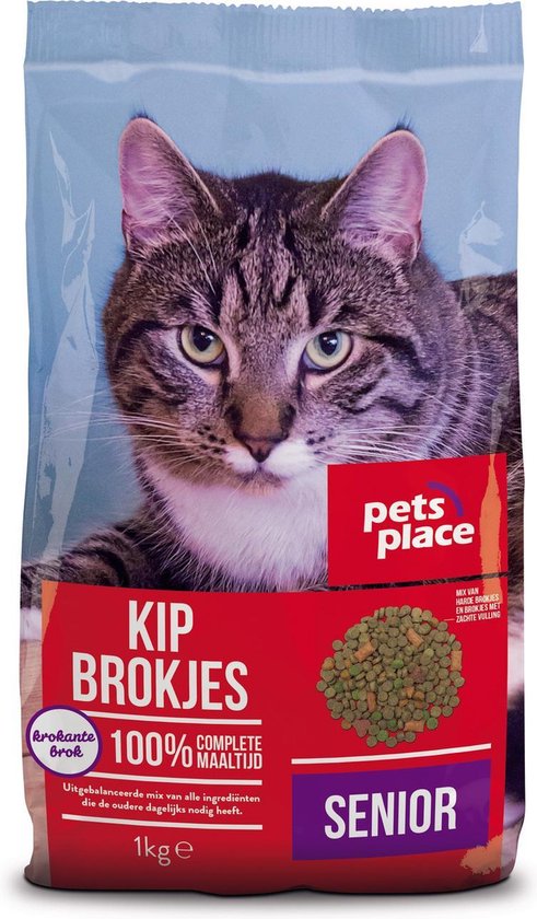 richting schuintrekken En team Pets Place Kat Senior - Kattenvoer - Kip - 1 kg | bol.com