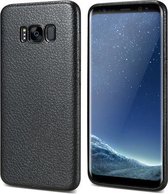 DrPhone Samsung S8+(Plus) Hoesje - PU Leren Look TPU Case - Flexibele Ultra Dun Hoes - Zwart