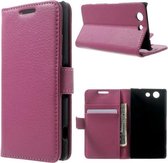 Litchi wallet hoesje roze Sony Xperia Z3 Compact