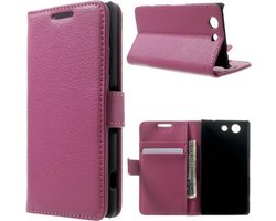 Litchi wallet hoesje roze Sony Xperia Z3 Compact