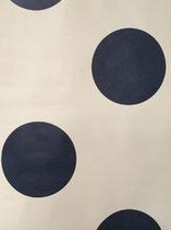 Modern Arts Papier behang (Crème witte achtergrond, Blauwe Rondjes) design / pattern nummer 60424