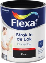 Flexa Strak in de Lak - Watergedragen - Hoogglans - zwart - 0,75 liter