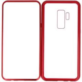 Magnetic Back Cover voor Samsung Galaxy S9 Plus Rood - Transparant