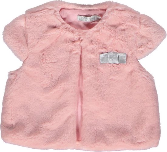 Losan Chic Collection - Bodywarmer fake fur/fleece - gevoerd - Baby - Meisje - Lichtroze - 6M - Maat 68
