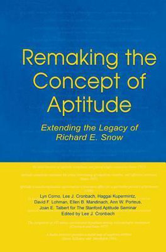 Educational Psychology Series- Remaking the Concept of Aptit ... - cover