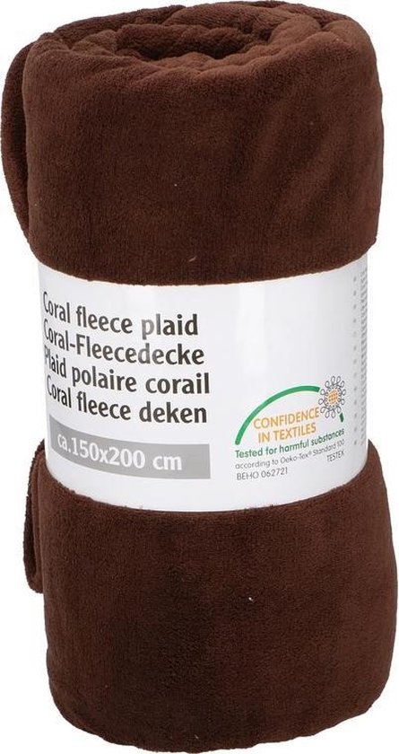 Donker bruine fleece deken 150 x 200 cm | bol.com