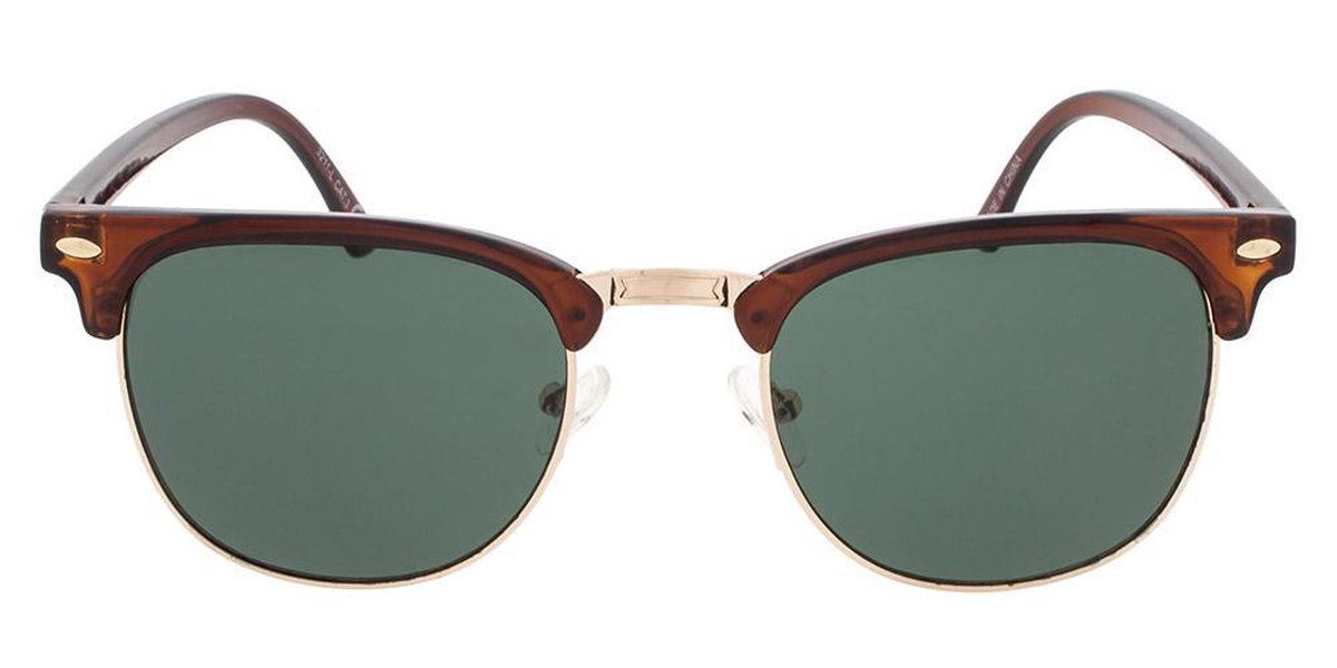 Icon Eyewear Zonnebril CAIRO - Transparant bruin montuur - Groene glazen