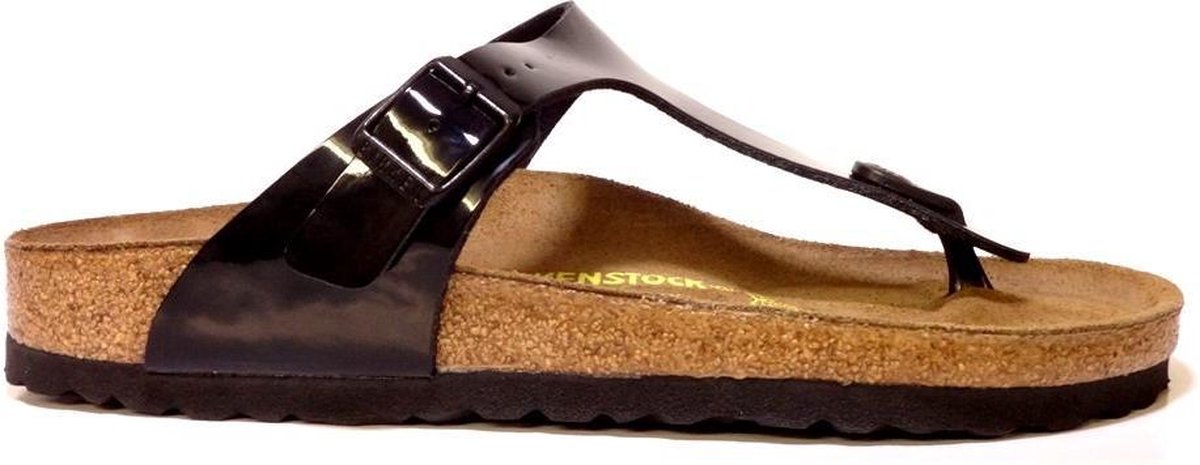 Birkenstock Gizeh Teenslippers Breed Zwart Lak 043661 bol