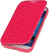 Roze TPU Booktype Lijn Motief Hoesje voor Samsung Galaxy S5 Mini