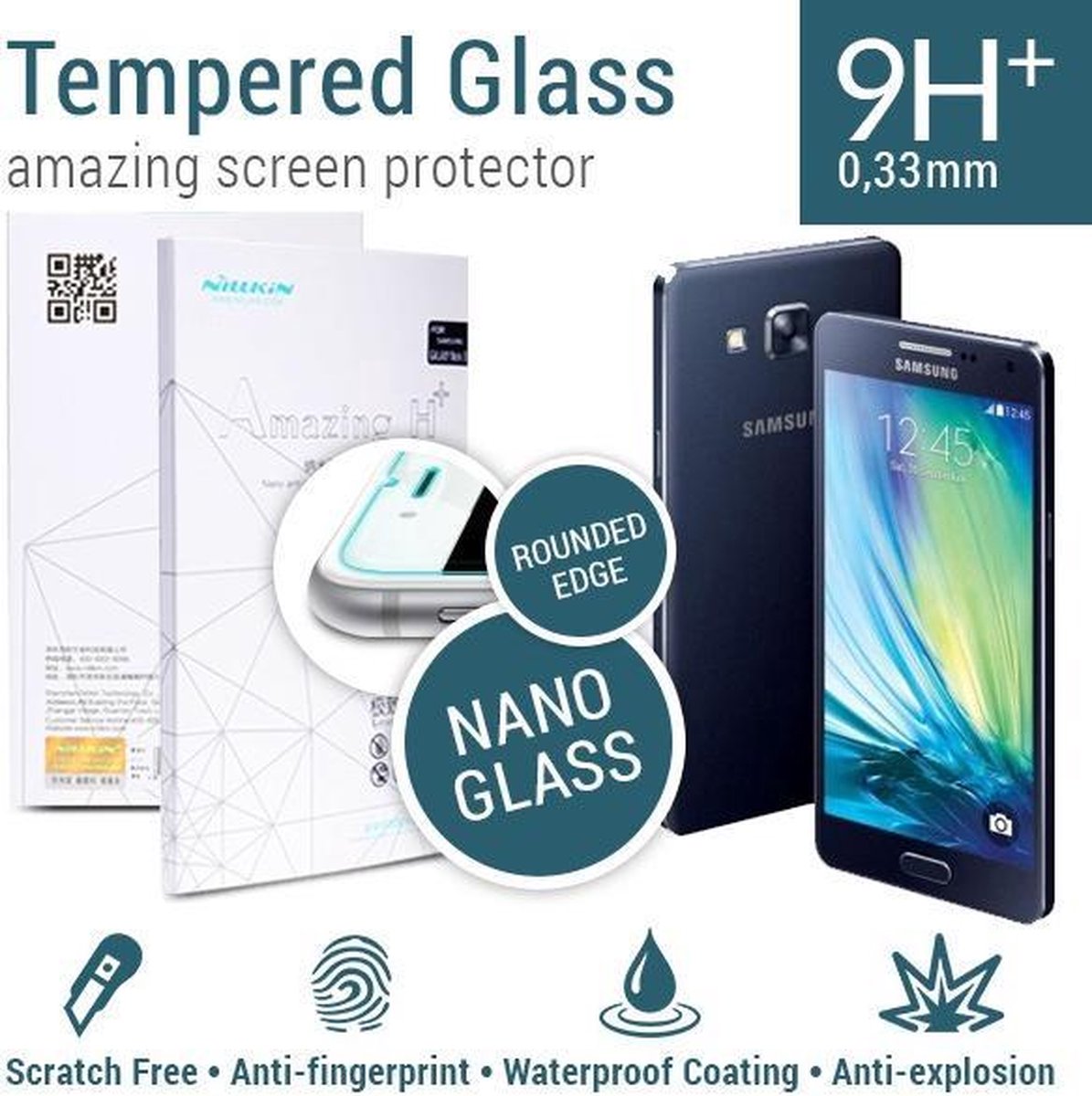 Nillkin Amazing H+ Tempered Glass Samsung Galaxy A7 - Rounded Edge