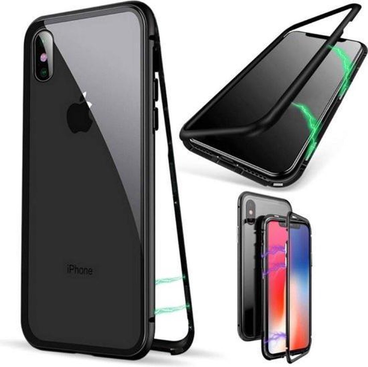 Magnetisch iPhone hoesje - Zwart - Voor Iphone X op Prijzenvolger.com